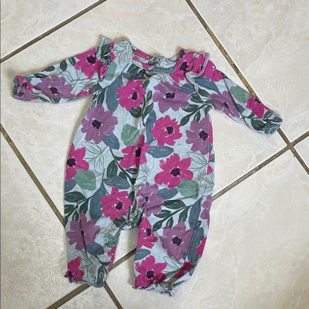 Carter's Floral Footie - Pink and Green